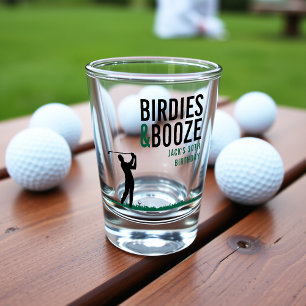 Birdies & Booze Adult Golf Birthday Party Shot Glass