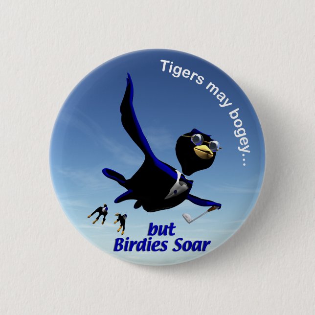 Birdies Soar Pinback Button (Front)