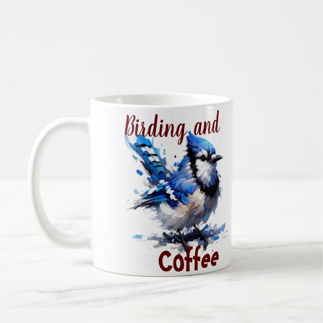 Birding And Coffee Cute Ceramic Mug (Left)