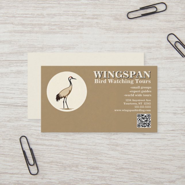 Birding Birdwatching Wildlife Tours Rehab Business Card (Front/Back In Situ)