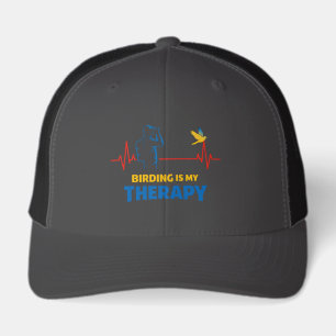 Birding Is My Therapy Heartbeat Birdwatcher Hat