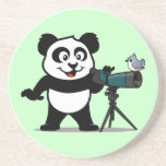Birding Panda Drink Coaster at Zazzle