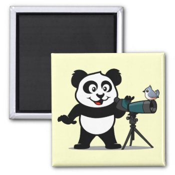 Birding Panda Magnet by cuteunion at Zazzle