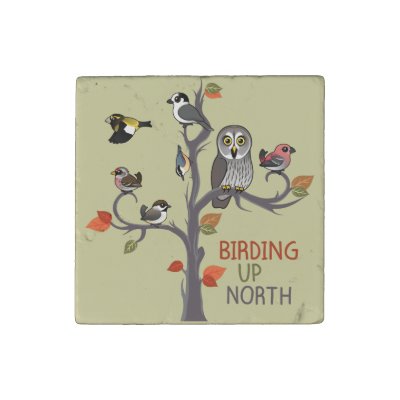 Birding Up North Stone Magnet