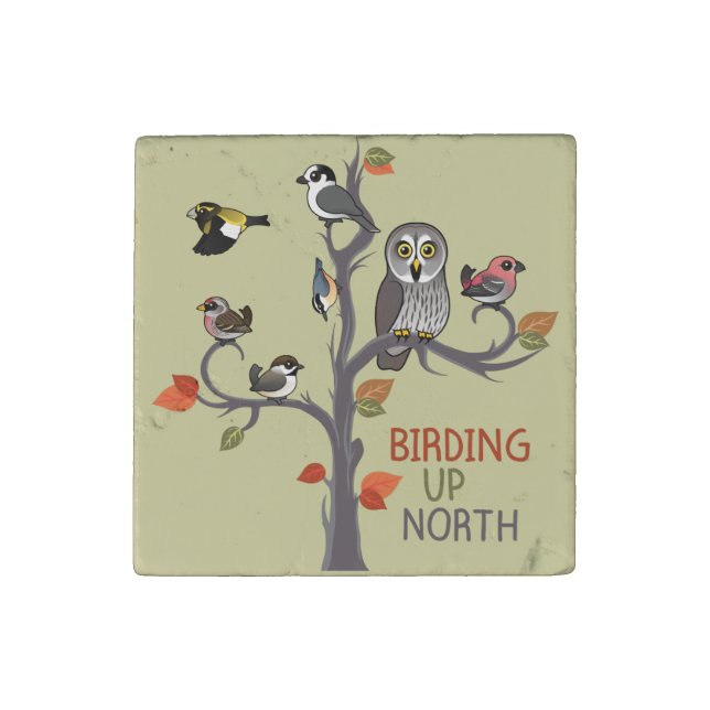 Birding Up North Stone Magnet (Front)