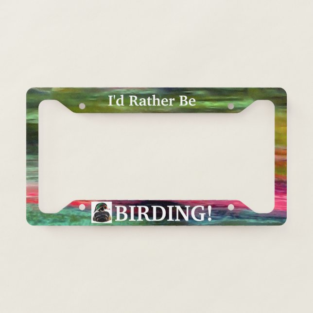 Birding, Wood Duck Medium Design License Plate Frame (Front)