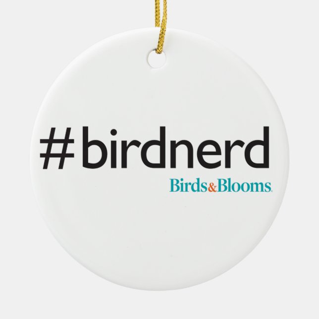 #BirdNerd Ceramic Ornament (Front)