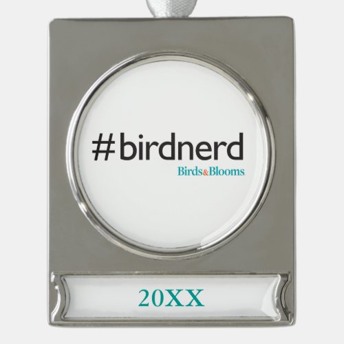BirdNerd Silver Plated Banner Ornament