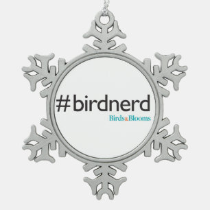 #BirdNerd Snowflake Pewter Christmas Ornament