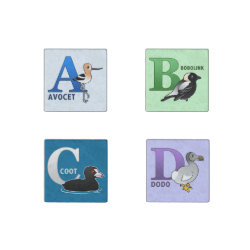 Birdorable A-B-C-D Stone Magnet Marble Magnet