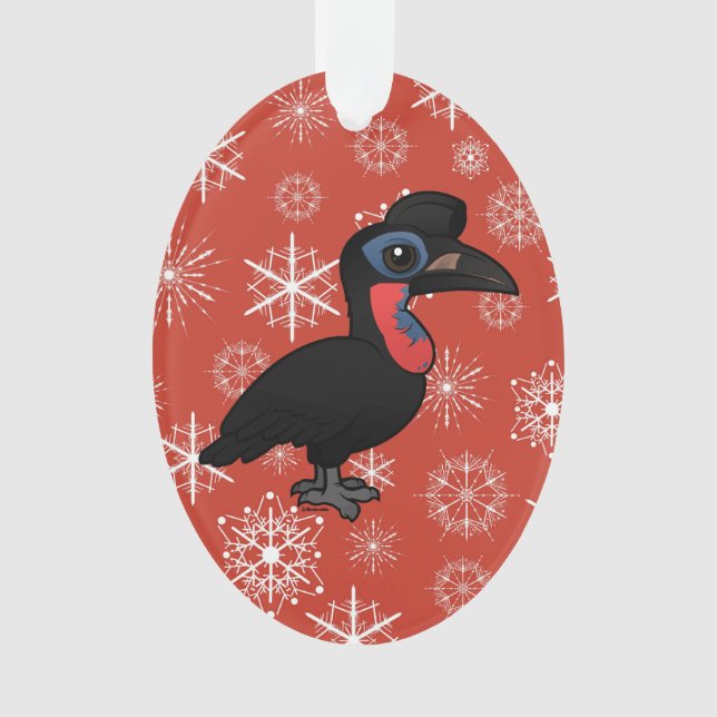 Birdorable Abyssinian Ground Hornbill Ornament (Front)