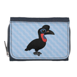 Abyssinian Ground Hornbill Denim Wallet with Coin Purse