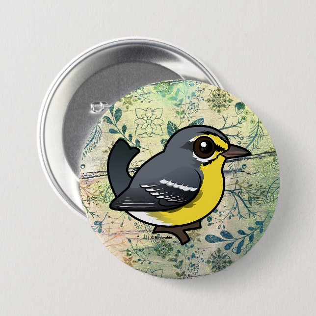 Birdorable Adelaide's Warbler Button (Front & Back)