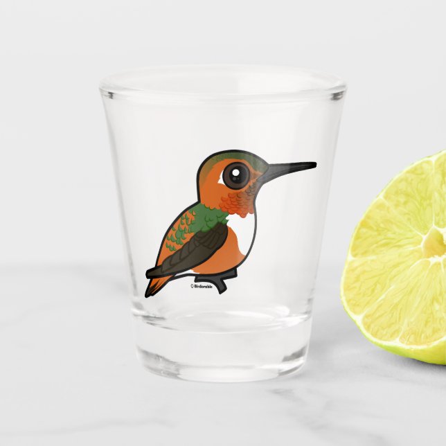 Birdorable Allen's Hummingbird Shot Glass (Front)