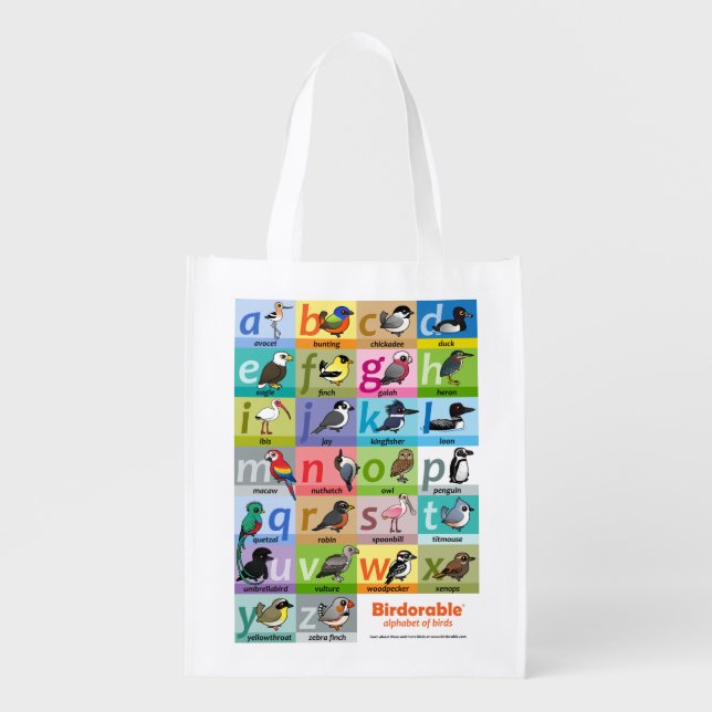 Birdorable Alphabet of Birds Grocery Bag (Front)