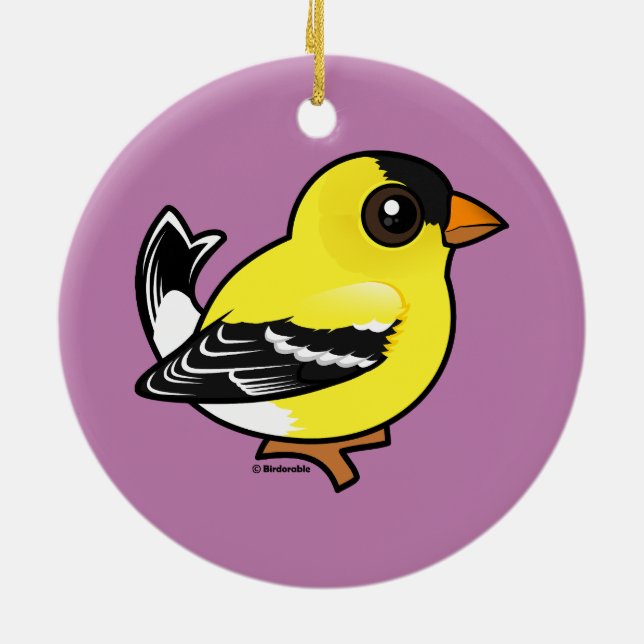 Birdorable American Goldfinch Ceramic Ornament (Back)