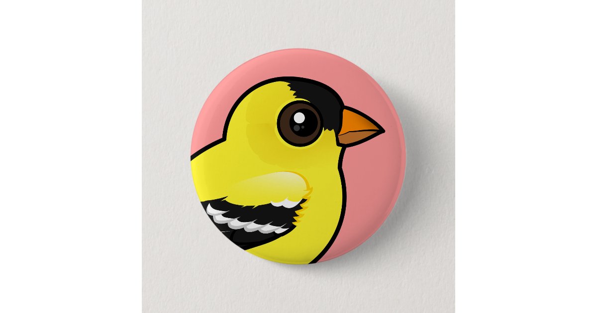 Birdorable American Goldfinch Pinback Button | Zazzle