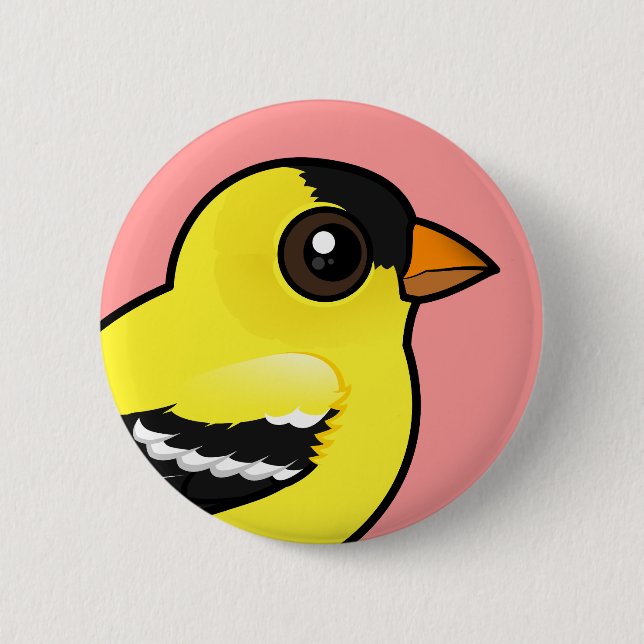 Birdorable American Goldfinch Pinback Button (Front)