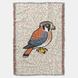 Cute American Kestrel Throw Blanket