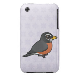 Cartoon American Robin Case-Mate iPhone 3G/3GS Barely There Case