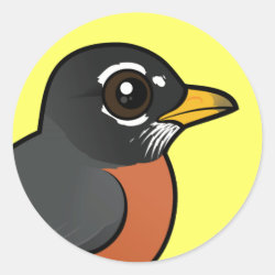 Cartoon American Robin Round Sticker