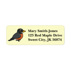 Cartoon American Robin Return Label