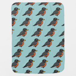 Cartoon American Robin Baby Blanket