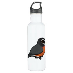 Cartoon American Robin Water Bottle (24 oz)