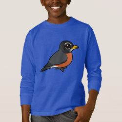Cartoon American Robin Kids' Basic Long Sleeve T-Shirt
