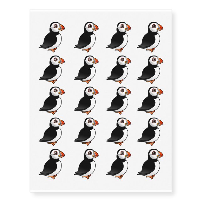 Birdorable Atlantic Puffin Temporary Tattoos (Front)
