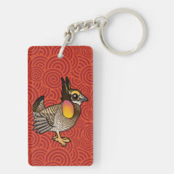 Attwater's Prairie-Chicken Rectangle Keychain (double-sided)