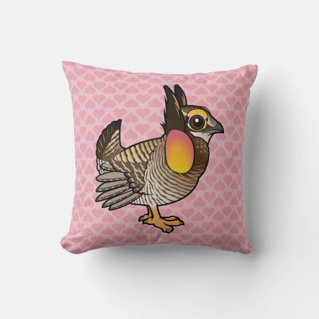 Birdorable Attwater's Prairie Chicken Throw Pillow (Front)