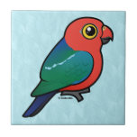 Birdorable Australian King-Parrot Ceramic Tile<br><div class="desc">Another cute gift idea from Birdorable! Australian King-Parrots are endemic to Australia, found along the eastern coast. Males and females have very different plumage -- this cute cartoon version from Birdorable is a male. This is a great gift idea for anyone who loves these special little parrots. You can customize...</div>