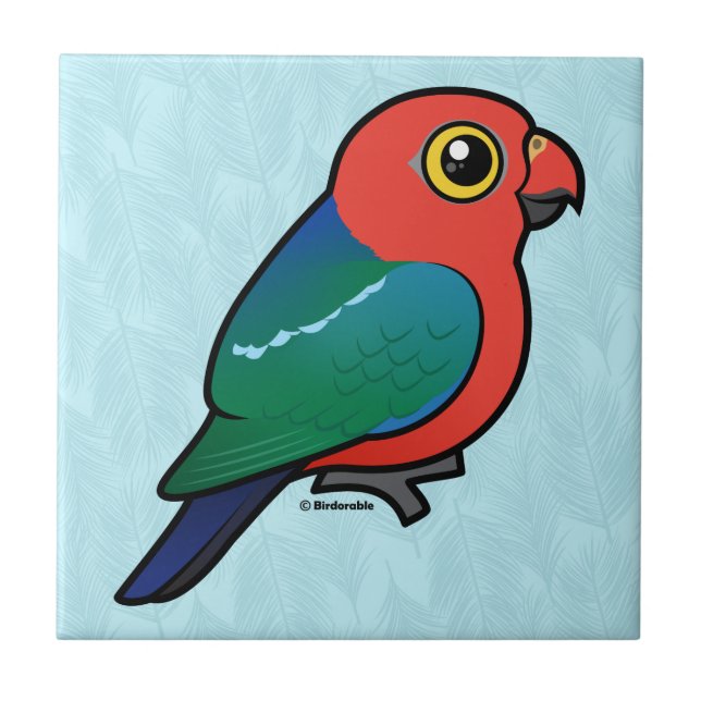 Birdorable Australian King-Parrot Ceramic Tile (Front)