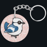 Birdorable Azure Tit Keychain<br><div class="desc">Azure Tits are cute little songbirds in the same family as chickadees and titmice. This little darling lives in parts of Russia and central Asia. You can customize this gift! Move the bird around,  change the background color or style,  add text or images -- make it your own!</div>