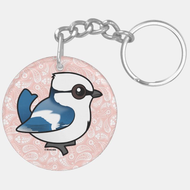 Birdorable Azure Tit Keychain (Back Left)