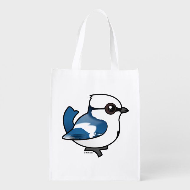 Birdorable Azure Tit Reusable Grocery Bag (Back)