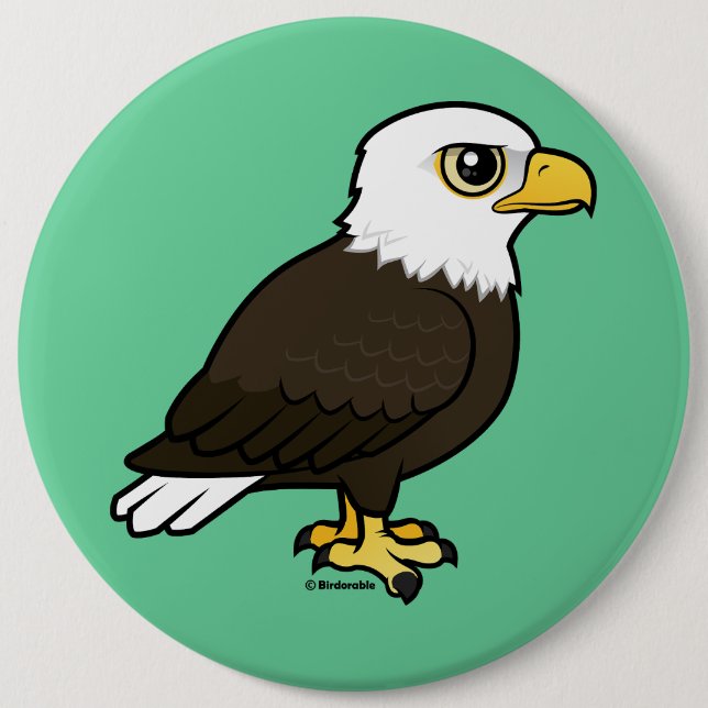 Birdorable Bald Eagle Pinback Button (Front)