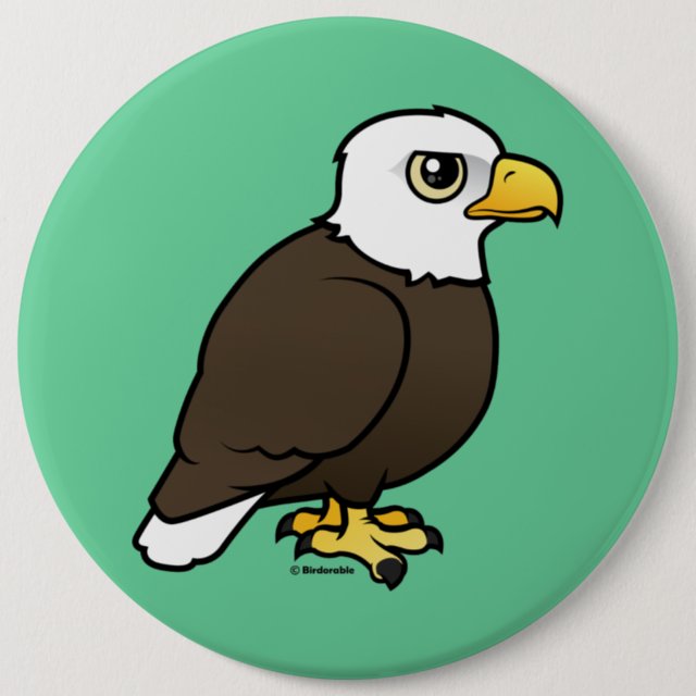 Cute U.S. Flag of Birds Round Button in Birdorable Shop