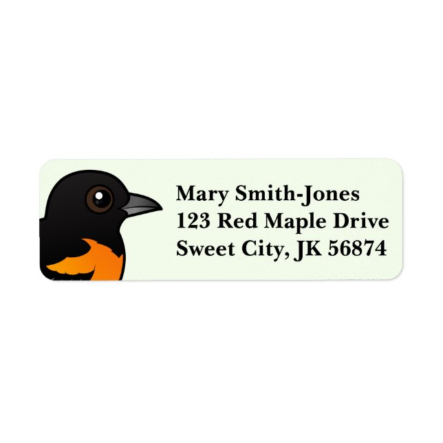 Birdorable Baltimore Oriole Label (Front)
