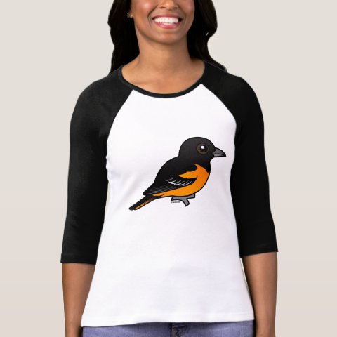Cute Baltimore Oriole Ladies Raglan Fitted T-Shirt