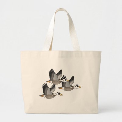 Birdorable Bar-headed Geese in Flight Large Tote Bag