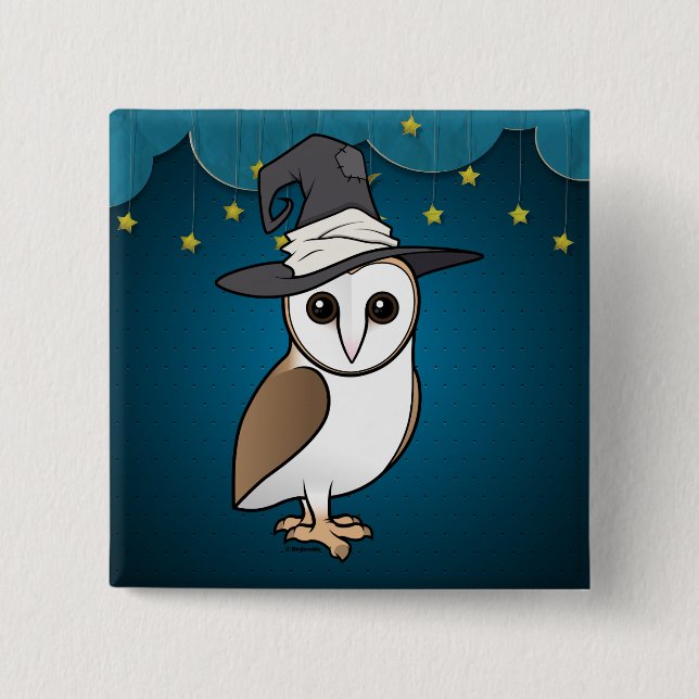 Birdorable Barn Owl Witch Button (Front)