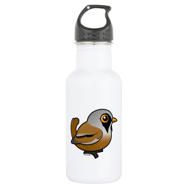 Birdorable Bearded Reedling Water Bottle (Front)