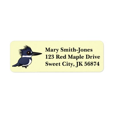 Birdorable Belted Kingfisher (male) Label