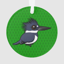 Cute Belted Kingfisher Circle Acrylic Ornament