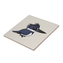 Cute Belted Kingfisher Small Ceremic Tile (4.25