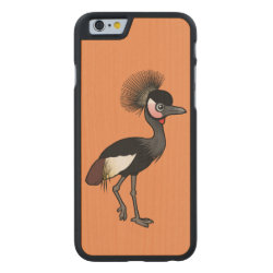 Black Crowned-Crane Carved ® iPhone 6 Bumper Wood Case