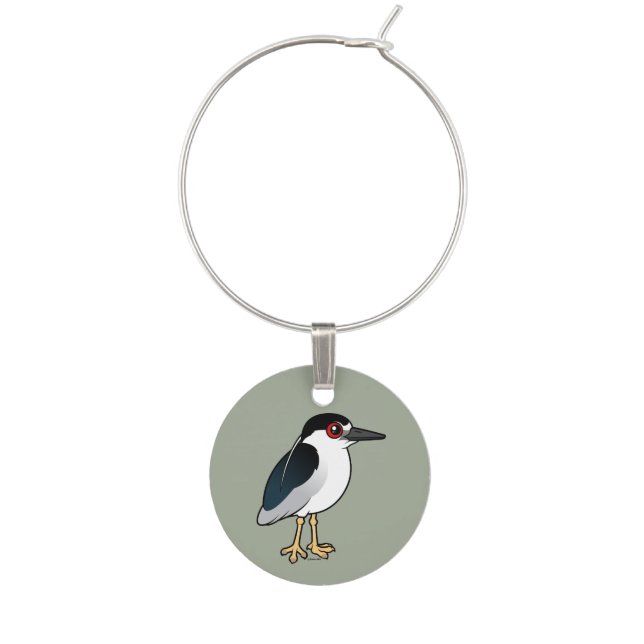 Birdorable Black-crowned Night-Heron Wine Charm (Front)