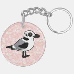 Black-legged Kittiwake juvenile Circle Keychain (double-sided)